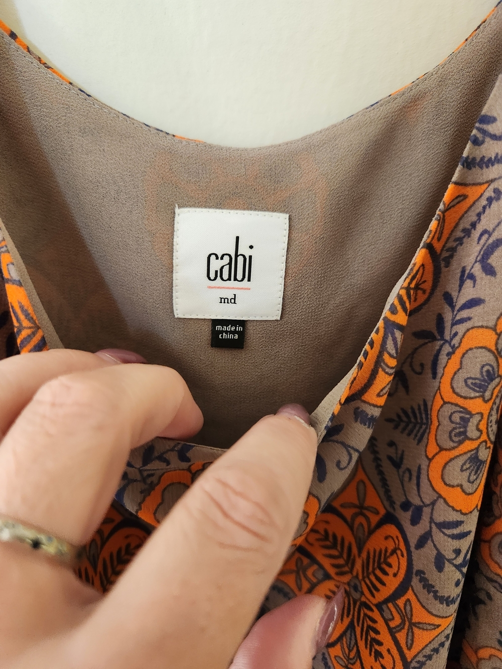 Cabi Women’s Orange and Purple Printed Cami Tank Top M Medium - Picture 2 of 3